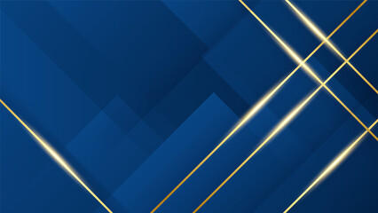 Luxury dark blue abstract background with golden lines