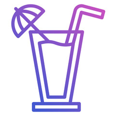 Cocktail Drink line gradient icon. Can be used for digital product, presentation, print design and more.