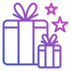 Gift Box With Ribbon line gradient icon. Can be used for digital product, presentation, print design and more.