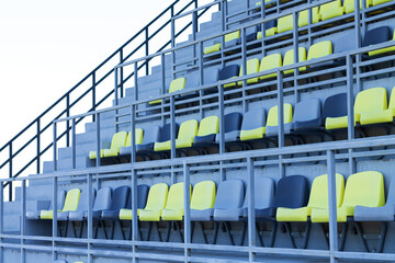 Empty plastic seat or chair at stadium background