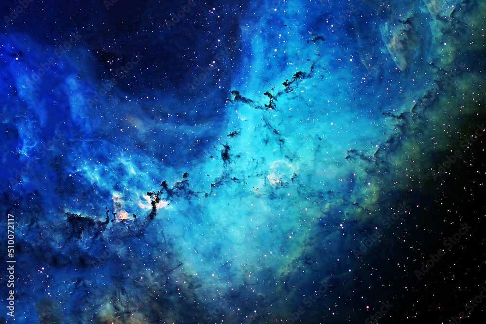 Canvas Prints blue space nebula. elements of this image furnished by nasa