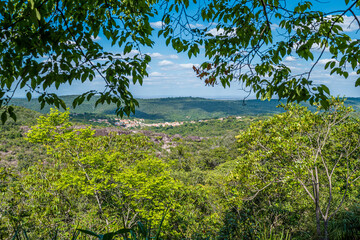 Viewpoint for the town of Lençois at the top of the mountain in Chapada Diamantina, in the state of Bahia, Brazil