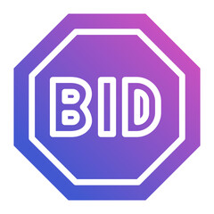 Bid flat gradient icon. Can be used for digital product, presentation, print design and more.