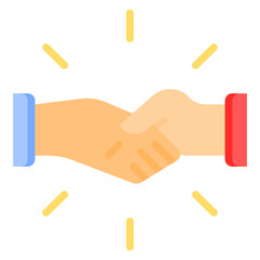 Hand Shake flat icon. Can be used for digital product, presentation, print design and more.