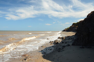 Fototapeta na wymiar East Yorkshire coast, extreme coastal erosion 