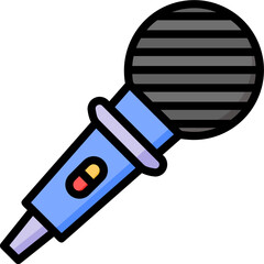 Microphone filled line color icon. Can be used for digital product, presentation, print design and more.