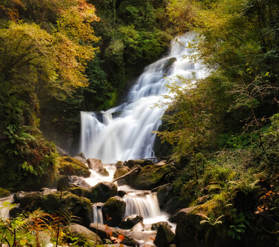 Spectacular Torc waterfall in Killarney National park, Kerry, Ireland
