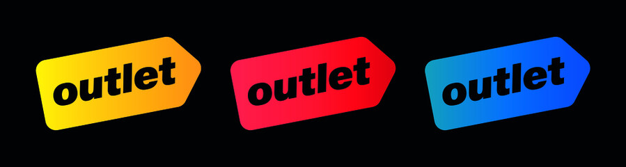 outlet tag set yellow red and blue