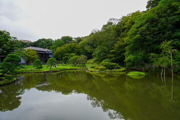 Obraz premium Higo Hosokawa Japanese Garden in Tokyo, Japan