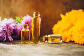 essential oil with flowers