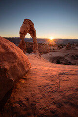 Delicate Arch at Sunset, Arches National Park near Moab Utah