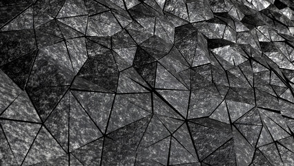 Realistic abstract 3D illustration of the stone or granite triangles pattern rendered as background
