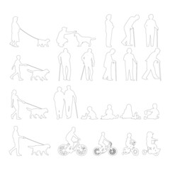 silhouette people on white background ,illustration