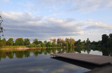 reflection of trees in the water