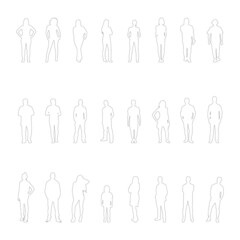 silhouette people on white background ,illustration