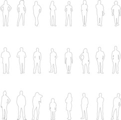 silhouette people on white background ,vector