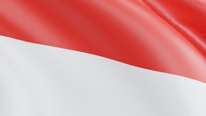 Background 3D rendering illustration, Indonesia's independence day 17 August. Country flag.