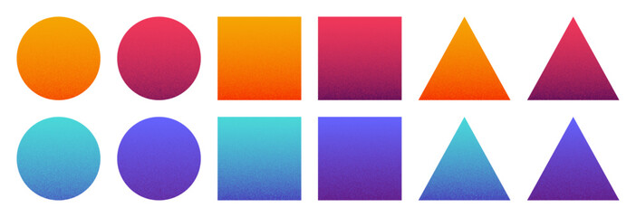 Set of geometric grainy shapes