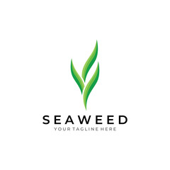Seaweed logo with template illustration vector design.