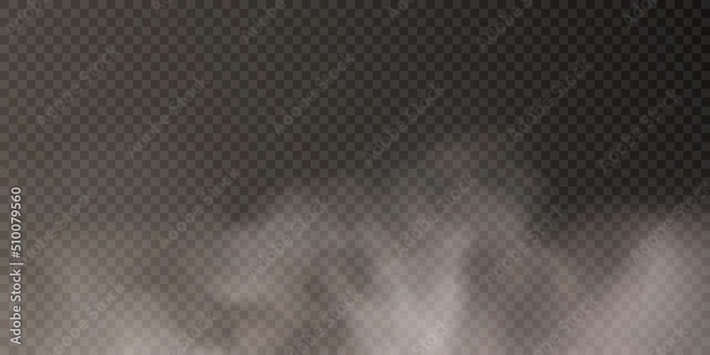 Poster translucent smoke isolated on a transparent background. steam effect special effect. vector texture 