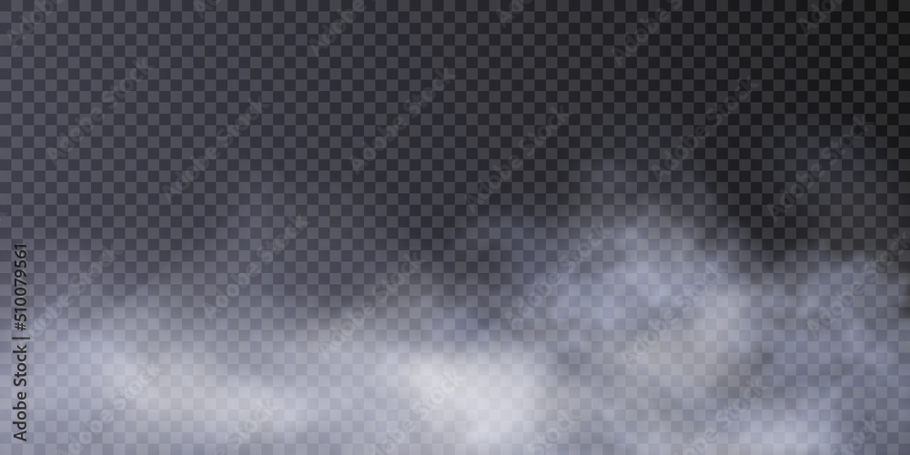 Poster translucent smoke isolated on a transparent background. steam effect special effect. vector texture 