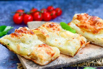  Italian  Focaccia  four cheese with crispy crust   Full 72 hour pizza dough   fermentation  ...