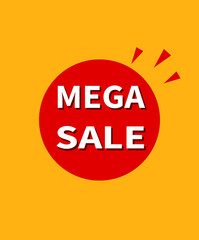 Mega sale concept banner template design. Discount promotion layout poster.