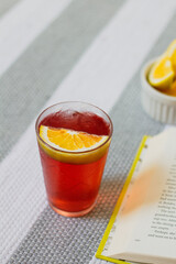 Iced tea with orange mock up.