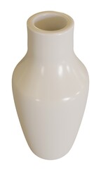 White vase on the white background. 3d rendering.