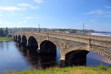 Banff Bridge, with Banff behind, Scotland.