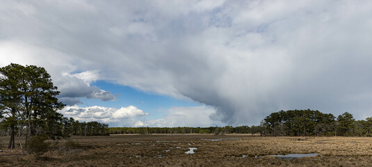 clouds over the field