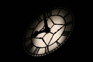 Night view of the old Clock face