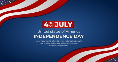 Happy US Independence day vector illustration, 4th of july united states of america independence day banner