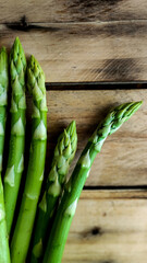 Fresh asparagus on the table.