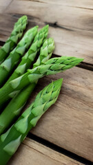 Fresh asparagus on the table. - 510083789