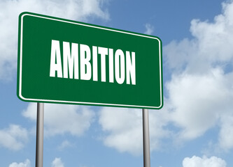 Obraz premium Word Ambition for success concept and achievement of goals.
