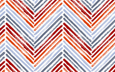 Obraz premium Brush stroke chevron zig zag seamless pattern.