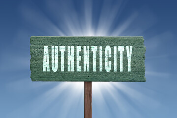Authenticity word for genuine concept.