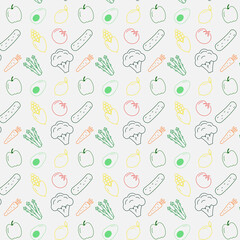 Seamless pattern of vegetables