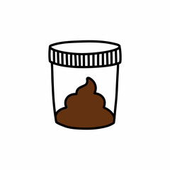 stool test doodle icon, vector color line illustration