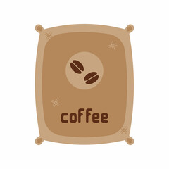 Coffee bag. Flat vector drawing.