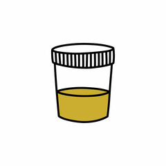 urine test doodle icon, vector color line illustration