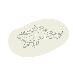 stegosaurus cartoon sketch vector illustration