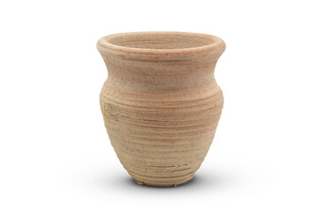 pottery jug isolated on white background