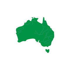 Australia map on a white background. Vector illustration.