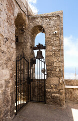 Architectural Sights of  The Tower of the King Federico and Real Duomo in Erice, Italy