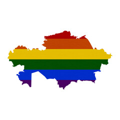 Fototapeta premium Sublimation textured background in colors of LGBT flag on white background. Kazakhstan