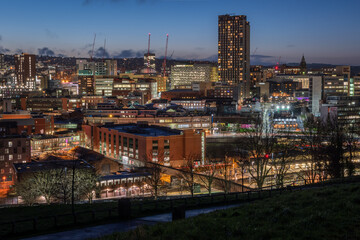 Sheffield dusk from cholera monument grounds