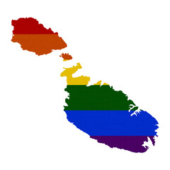 Fototapeta premium Sublimation textured background in colors of LGBT flag on white background. Malta