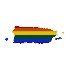 Sublimation textured background in colors of LGBT flag on white background. Puerto Rico